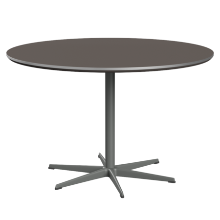 Fritz Hansen Zirkular A826 Zirkular Tisch Satinpoliertes Aluminium- Silver Grey & Grey Bromo