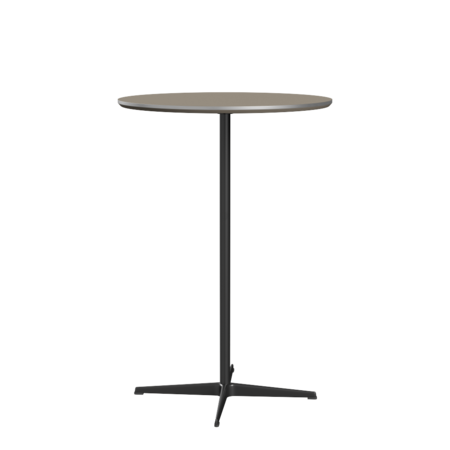 Fritz Hansen Bartisch A922 Ø 75 Cm Satinpoliertes Aluminium - Black - Walnuss