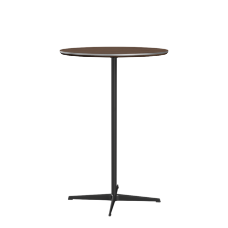 Fritz Hansen Bartisch A922 Ø 75 Cm Satinpoliertes Aluminium - Black - Brown Ottawa (717)