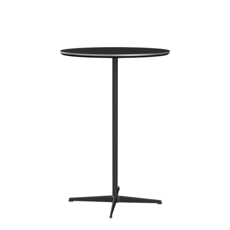 Fritz Hansen Bartisch A922 Ø 75 Cm Satinpoliertes Aluminium - Black - Schwarz (720)