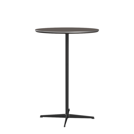Fritz Hansen Bartisch A922 Ø 75 Cm Satinpoliertes Aluminium - Black - Grau (718)