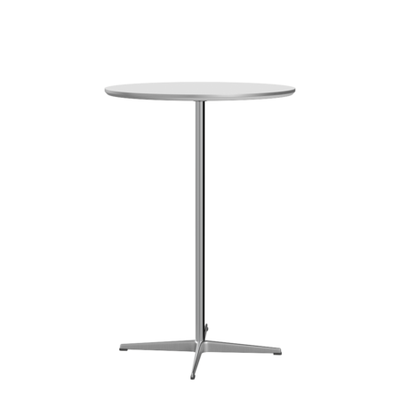 Fritz Hansen Bartisch A922 Ø 75 Cm Satinpoliertes Aluminium - Satin Polierter Aluminium - Weiß (032)