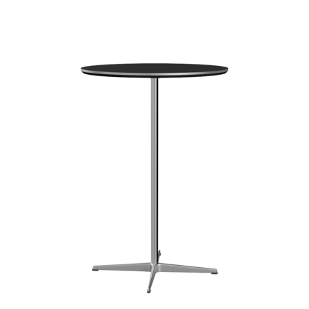 Fritz Hansen Bartisch A922 Ø 75 Cm Satinpoliertes Aluminium - Satin Polierter Aluminium- Schwarz (720)