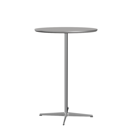 Fritz Hansen Bartisch A922 Ø 75 Cm Satinpoliertes Aluminium - Satin Polierter Aluminium- Grey Efeso (725)
