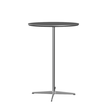 Fritz Hansen Bartisch A922 Ø 75 Cm Satinpoliertes Aluminium - Satin Polierter Aluminium- Grey Bromo (724)