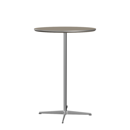 Fritz Hansen Bartisch A922 Ø 75 Cm Satinpoliertes Aluminium - Satin Polierter Aluminiumte - Brown Ottawa (717)