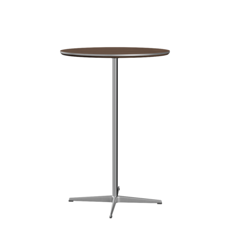 Fritz Hansen Bartisch A922 Ø 75 Cm Satinpoliertes Aluminium -  Satin Polierter Aluminiumte - walnuss