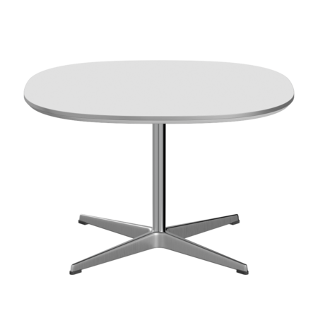 Fritz Hansen Couchtisch A202 Superzirkular 75X75 Cm -Satin Polierter Aluminium -Weiß (032)