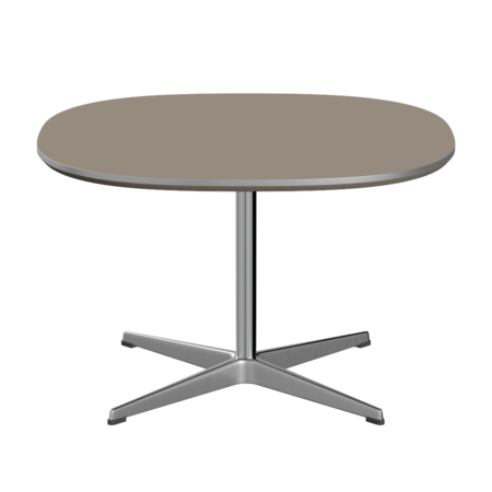 Fritz Hansen Couchtisch A202 Superzirkular 75X75 Cm -Satin Polierter Aluminium -Brown Ottawa (717)
