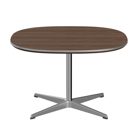 Fritz Hansen Couchtisch A202 Superzirkular 75X75 Cm -Satin Polierter Aluminium -Walnuss