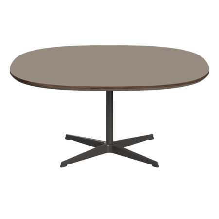 Fritz Hansen Couchtisch A203 Superzirkular 100X100 Cm - Warm Graphite (180)-Brown Ottawa (717)