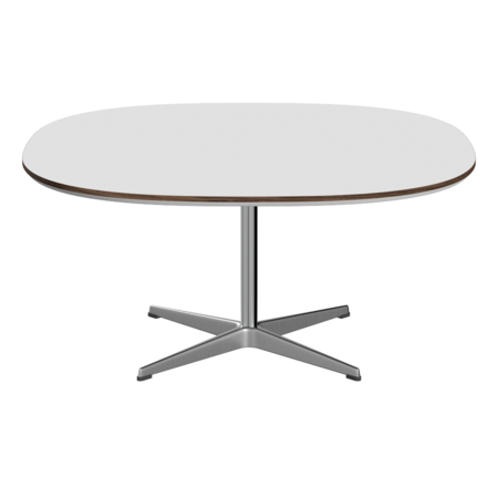 Fritz Hansen Couchtisch A203 Superzirkular 100X100 Cm -  Satin Polierter Aluminium-Weiß (032)