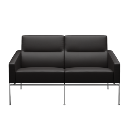 Fritz Hansen Serie 3300 3302, 2-Sitzer-Aura-Schwarzbraun