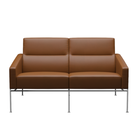 Fritz Hansen Serie 3300 3302, 2-Sitzer-Aura-Walnuss
