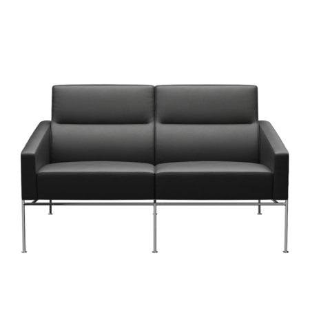 Fritz Hansen Serie 3300 3302, 2-Sitzer-Essential-Schwarz