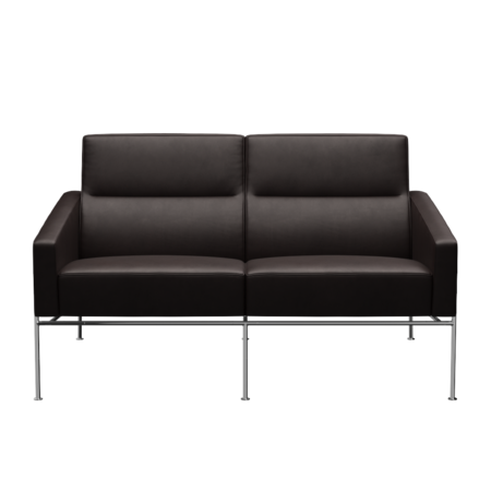 Fritz Hansen Serie 3300 3302, 2-Sitzer-Grace-Dunkelbraun