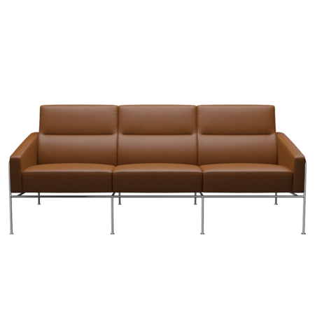 Fritz Hansen Serie 3300 3303, 3-Sitzer-Aura-Walnuss