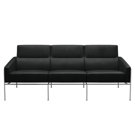 Fritz Hansen Serie 3300 3303, 3-Sitzer-Grace-Schwarz