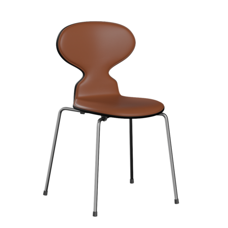 Fritz Hansen Ant™ 3101 - Front Polsterung - Lack - Stuhl - Soft-Cognac - Black (190/195) - Chrome