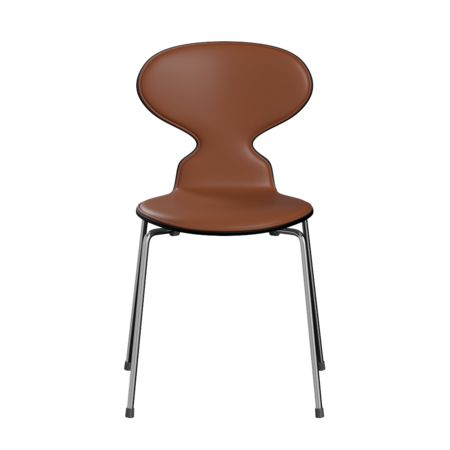 Fritz Hansen Ant™ 3101 - Front Polsterung - Lack - Stuhl - Soft-Cognac - Black (190/195) - Chrome