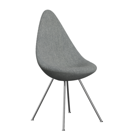 Fritz Hansen Drop™ 3110 -  Vollgepolstert - Stuhl - Hallingdal 116 - Chrome