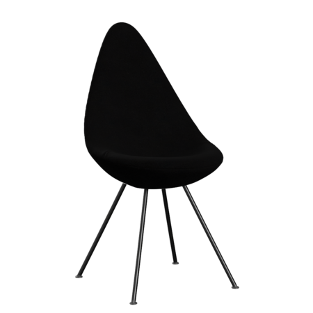 Fritz Hansen Drop™ 3110 -  Vollgepolstert - Stuhl - Hallingdal 190 - Black (190)