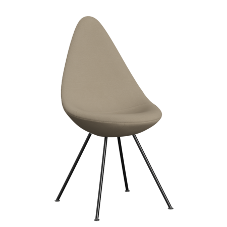 Fritz Hansen Drop™ 3110 -  Vollgepolstert - Stuhl - Steelcut 240 - Black (190)
