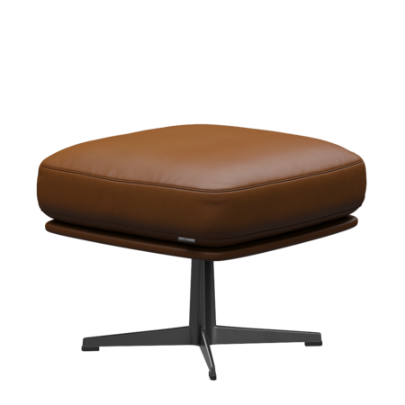 Fritz Hansen Oksen™ 4210 - Leder Fußhocker-Schwarz-Aura Walnuss