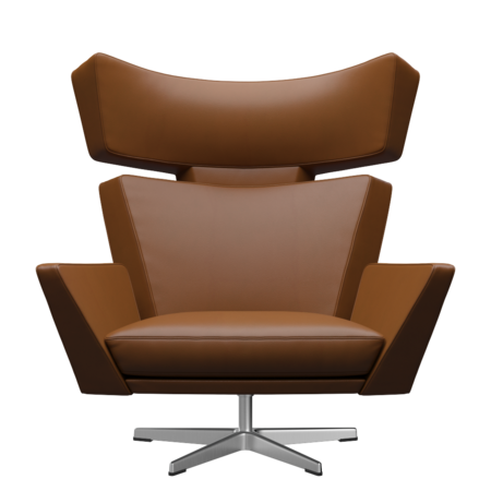 Fritz Hansen Oksen™ 4201 - Leder Loungesessel-Aluminium Matt  -Aura-Walnuss
