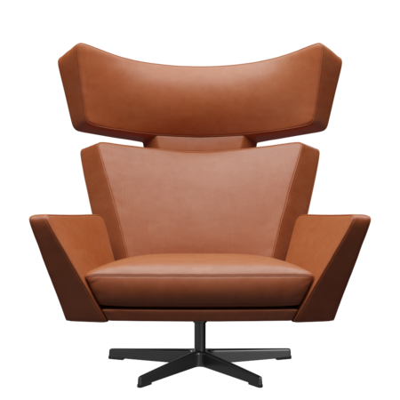 Fritz Hansen Oksen™ 4201 - Leder Loungesessel-Black-Grace-Walnuss