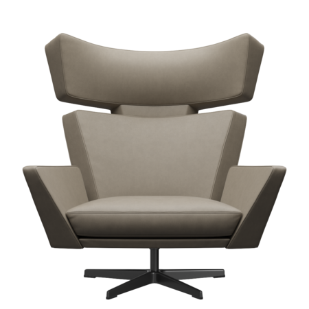 Fritz Hansen Oksen™ 4201 - Leder Loungesessel-Black-Essential-Light Grey