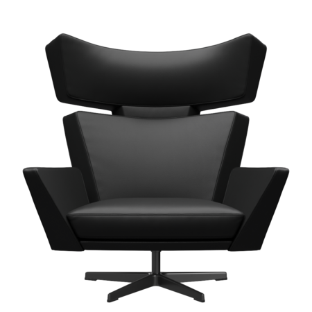 Fritz Hansen Oksen™ 4201 - Leder Loungesessel-Black-Aura-Schwarz