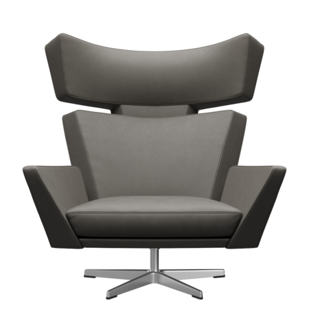 Fritz Hansen Oksen™ 4201 - Leder Loungesessel-Aluminium Matt -Essential-Lava