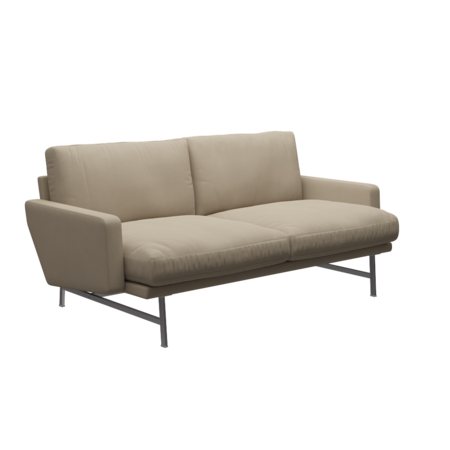 Fritz Hansen Lissoni Sofa™ PL112S - 2-sitzer Sofa-Steelcut 240-Matt Polierter Edelstahl