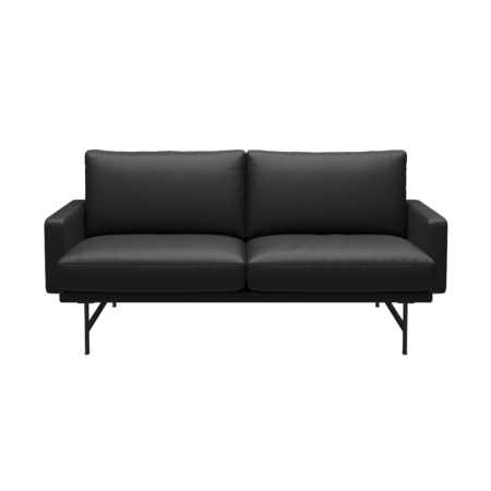 Fritz Hansen Lissoni Sofa™ PL112S - 2-sitzer Sofa-Soft-Schwarz-Black (190)