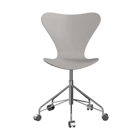 Fritz Hansen Series 7™ 3117 - Lack - Drehstuhl-Nine Grey (150/155)-Chrome-Brushed metal / Polished Aluminium