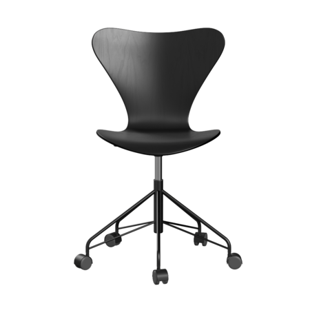 Fritz Hansen Series 7™ 3117 - Lack - Drehstuhl-Black (190/195)-Black (190)-ABS Plastic / Black