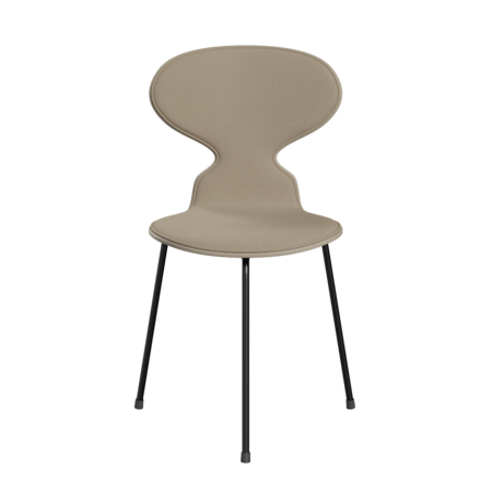 Fritz Hansen Ant™ 3100 mit Front Polsterung - Lack - Stuhl - Black (190) - Light Beige (130/135) - Steelcut 240
