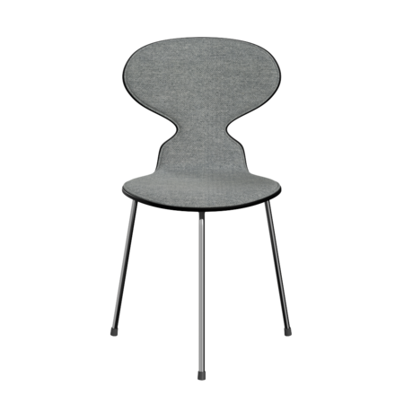 Fritz Hansen Ant™ 3100 mit Front Polsterung - Lack - Stuhl - Chrome - Black (190/195) - Hallingdal 116