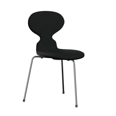 Fritz Hansen Ant™ 3100 mit Front Polsterung - Lack - Stuhl - Chrome - Black (190/195) - Steelcut 190