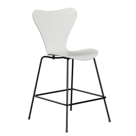 Fritz Hansen Serie 7™ 3187 - Gefärbte Esche - Theckenhocker-Black (190)-White (100/105)