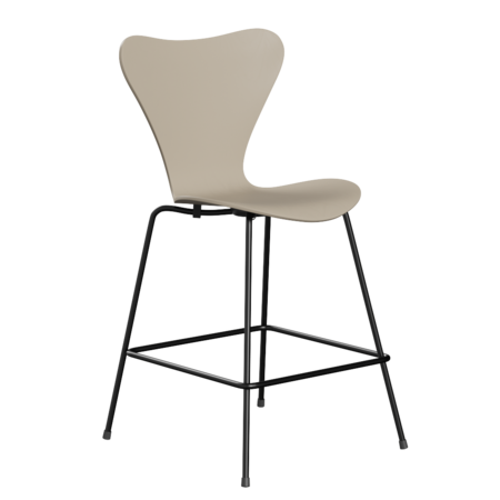 Fritz Hansen Serie 7™ 3187 - Gefärbte Esche - Theckenhocker-Black (190)-Light Beige (130/135)