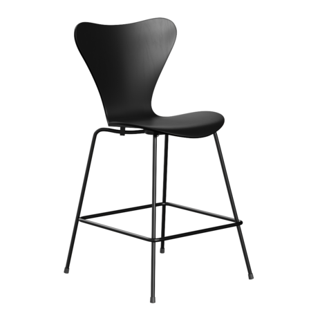 Fritz Hansen Serie 7™ 3187 - Gefärbte Esche - Theckenhocker-Black (190)-Black (190/195)
