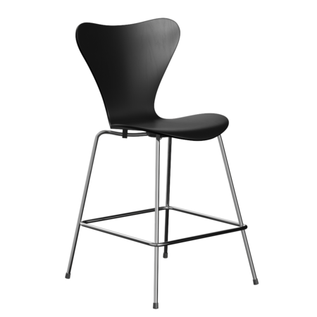 Fritz Hansen Serie 7™ 3187 - Gefärbte Esche - Theckenhocker-Chrome-Black (190/195)