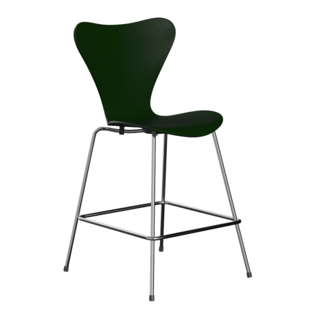 Fritz Hansen Serie 7™ 3187 - Lack - Theckenhocker-Chrome-Evergreen (950/955)