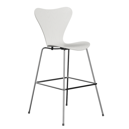 Fritz Hansen Serie 7™ 3197 - Lack- Barhocker-Chrome-White (100/105)