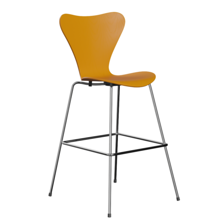 Fritz Hansen Serie 7™ 3197 - Lack- Barhocker-Chrome-Burnt Yellow (470/475)