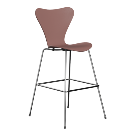 Fritz Hansen Serie 7™ 3197 - Lack- Barhocker-Black (190)-Venetian Red (670/675)