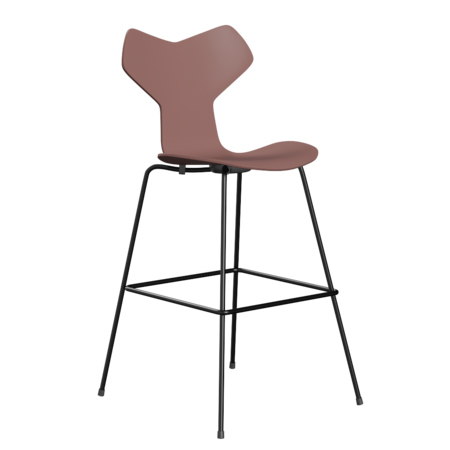 Fritz Hansen Grand Prix™ 3139 - Lack - Hoher Barhocker: Schwarz 190 - Wild Rose (630/635)