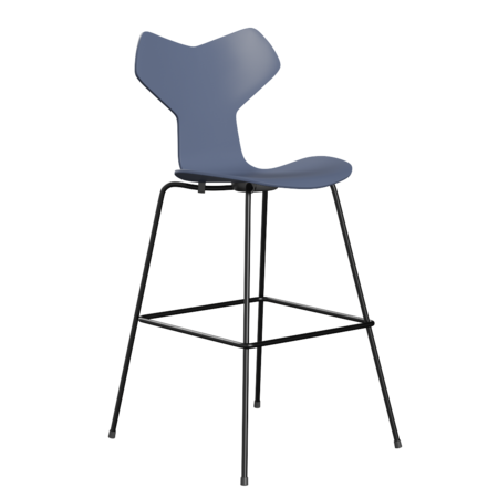 Fritz Hansen Grand Prix™ 3139 - Lack - Hoher Barhocker: Schwarz 190 - Dusk Blue (850/855)